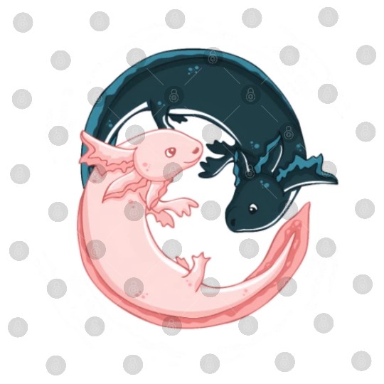 Yin Yang Axolotls Zen Axolotl Meditation Yoga Digital Files