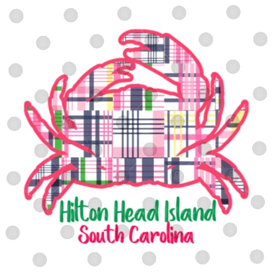 Hilton Head Island Preppy Plaid Crab Digital Files