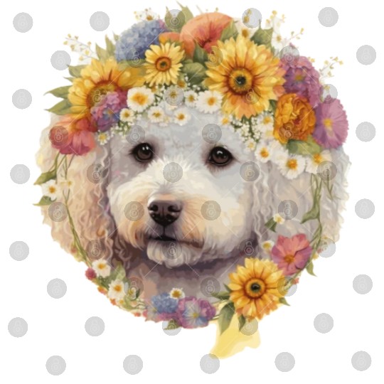 Watercolor Bichon Frise Sunflower Dog Breed Pet Pu Digital Files