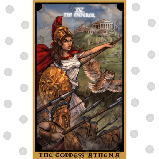 The Goddess Athena The Emperor Tarot Card Greek Digital Files