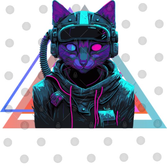 Cyberpunk cat Digital Files