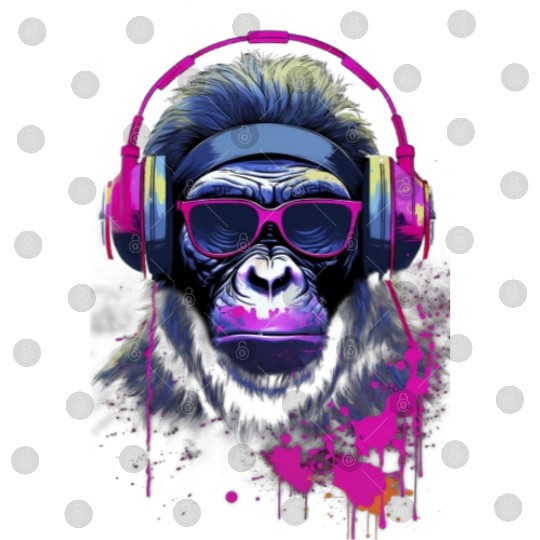 Graffiti Inspired Chimpanzee Ink & Paint Splatters Digital Files