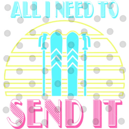 Retro Neon Send It Skiing Freestyle Skiers Ski Digital Files