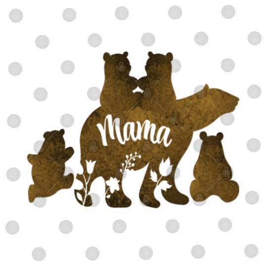Mama Bear With 4 Cubs Mom of Four Children Gift Digital Files
