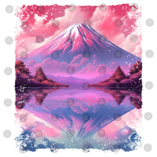 Aesthetic Vaporwave Volcano Japan Sight Mount Fuji Digital Files