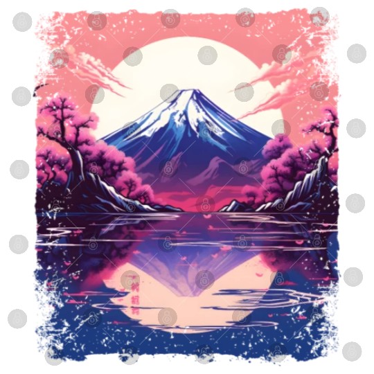 Vaporwave Aesthetic Japan Sight Mount Fuji Volcano Digital Files