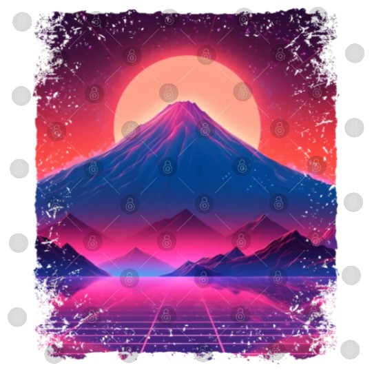 Aesthetic Vaporwave Japan Sight Mount Fuji Volcano Digital Files
