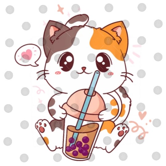 Cat Boba Tea Bubble Tea Kawaii Anime Japanese Digital Files