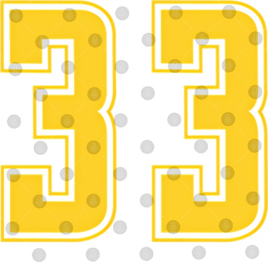 Yellow Number 33 Team Junior Sports Numbered Digital Files
