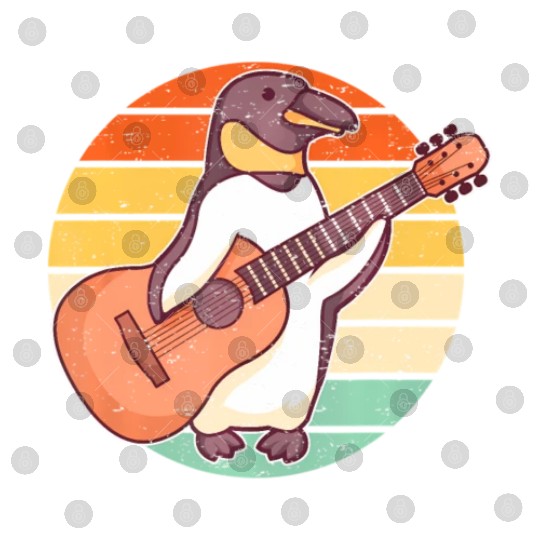 Penguin Guitar Player Guitarist Digital Files