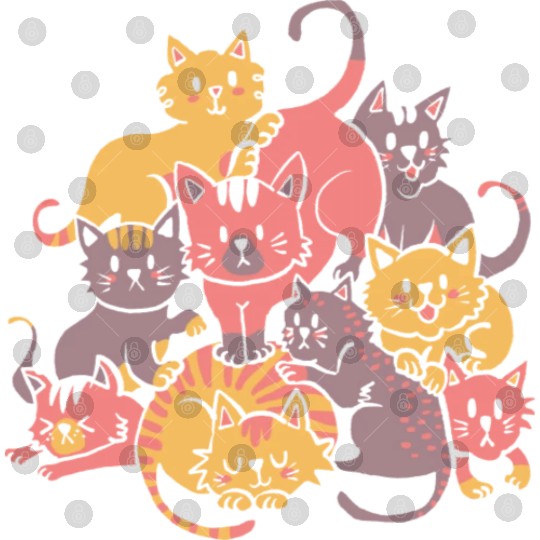Cats Pile Mountain Of Cute Kittens Digital Files