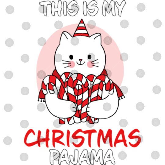 This Is My Christmas Pajama Cat In Candy Canes Digital Files
