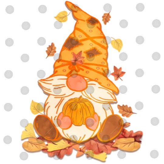 Fall Gnome Autumn Leaves Funny Halloween Pumpkins Digital Files