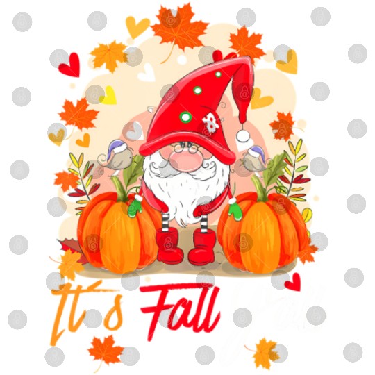 Cute Gnomes Pumpkin Floral Autumn Leaves It's Digital Files