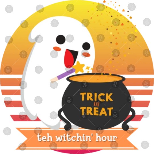 Halloween Cute Ghost Witching Hour Trick Or Treat Digital Files