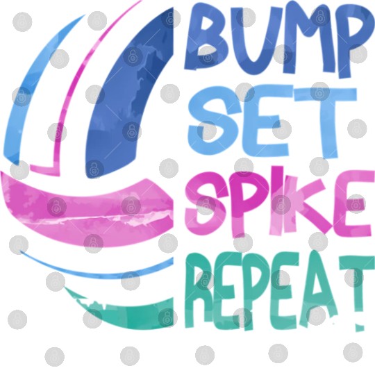 Volleyball Bump Set ke Repeat Blue Purplen Digital Files