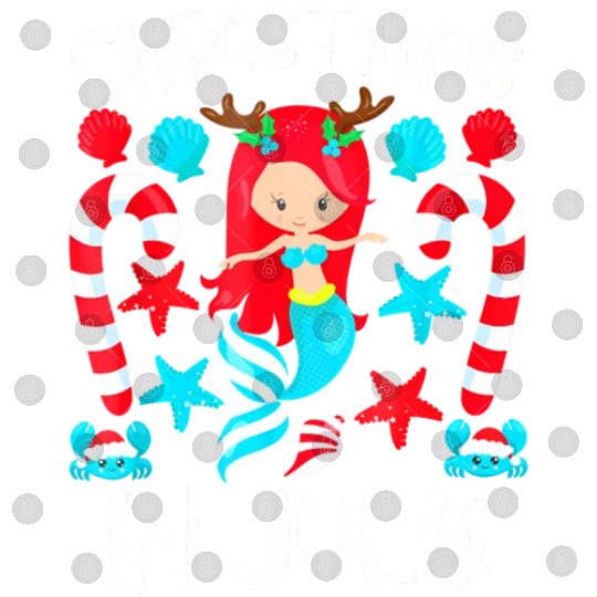 Christmas In July Cute Mermaid Summer Digital Files