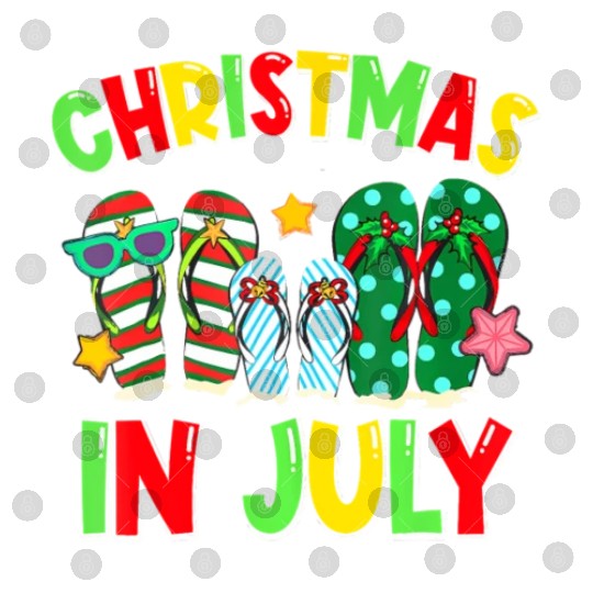 Christmas in July Flip Flops Summer Vacation Digital Files
