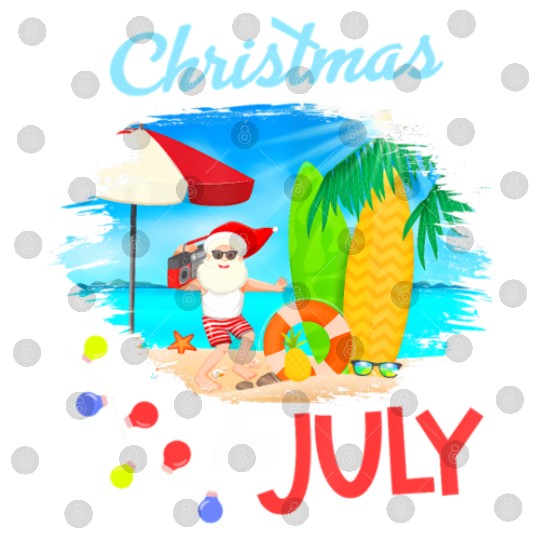 Christmas in July Santa Hawaiian Summer Hawaii Digital Files