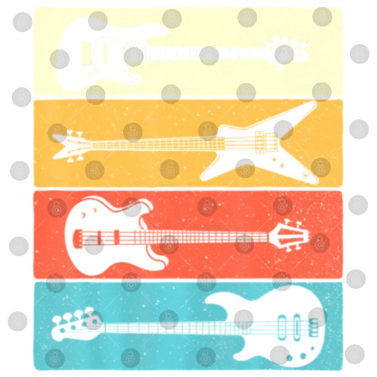 Retro Vintage Guitars Bass Guitar Music Lover Digital Files