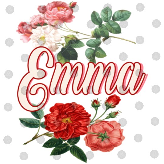 Emma Name With Flowers Digital Files