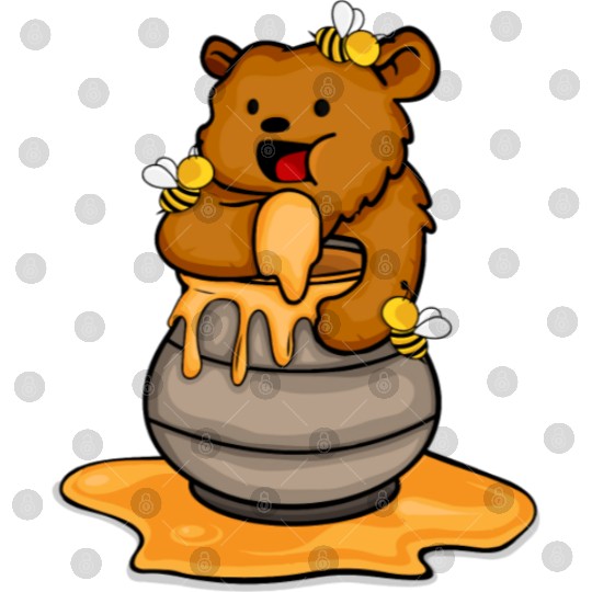 Grizzly Bear Eating Honey Cute Bear Cub Brown Bear Digital Files