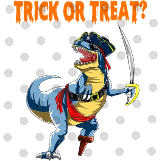 Trick or Treat Halloween Dinosaur T rex Pirate Digital Files
