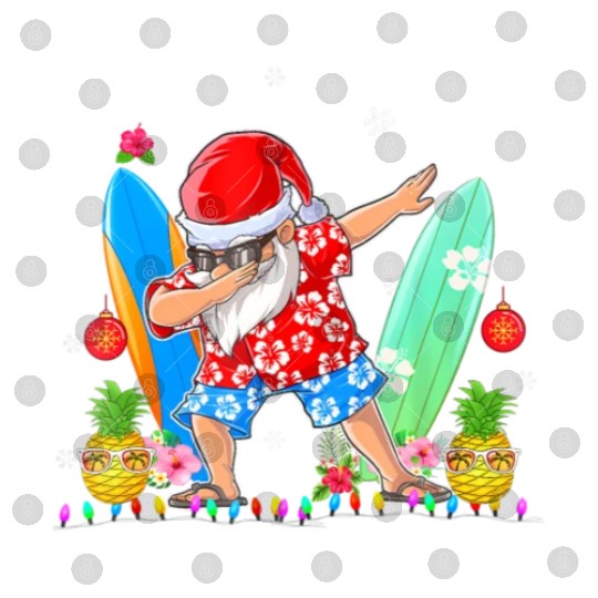 Dabbing Santa Christmas In July Hawaiian Xmas Digital Files