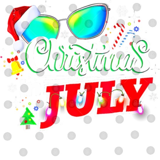 Christmas In July Santa Hat Sunglasses Summer Digital Files