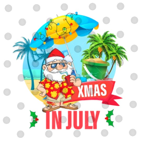 Christmas in July santa hat Xmas funny Summer Digital Files