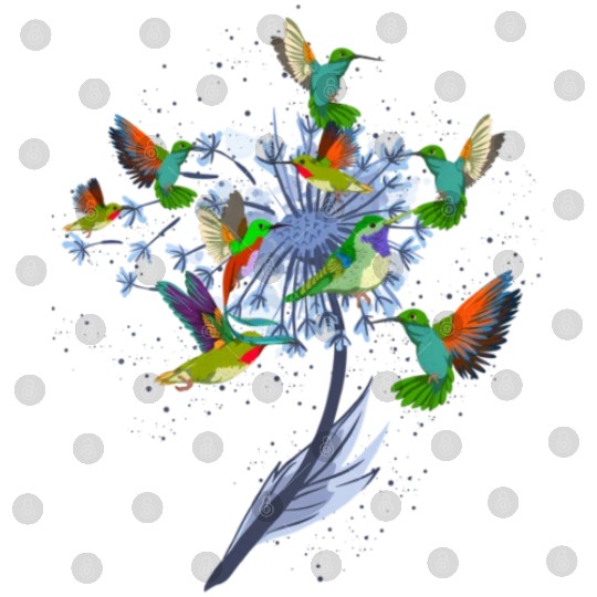 Pretty Nature Animal Flowers Bird Hummingbird Digital Files