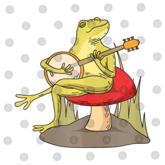 Cottagecore Aesthetic Frog Lover Banjo Player Digital Files