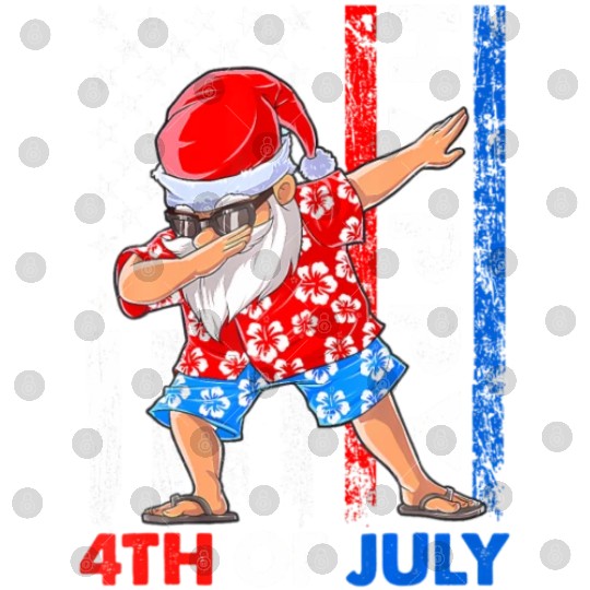 Summer Santa Dabbing Happy Christmas In July 4th Digital Files