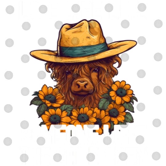 Cory Heifer Highland Cow With Sunflowers Farm Digital Files