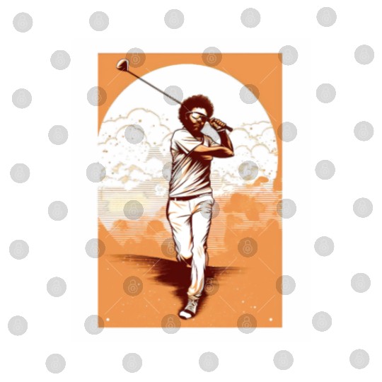 Golfer Afro Man Golf Player African American Digital Files