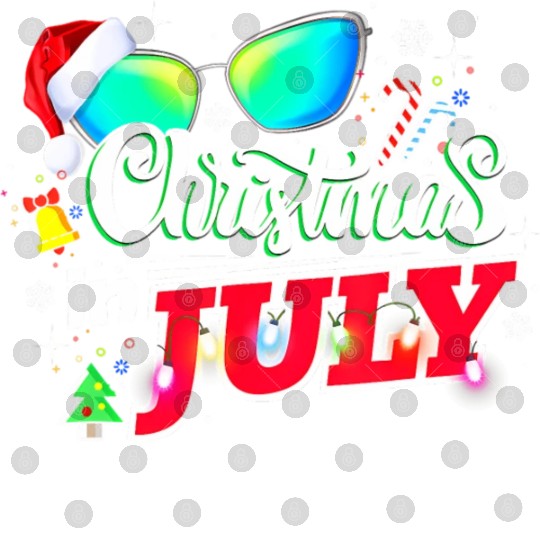 Christmas in July Santa Hat Sunglasses Summer Digital Files