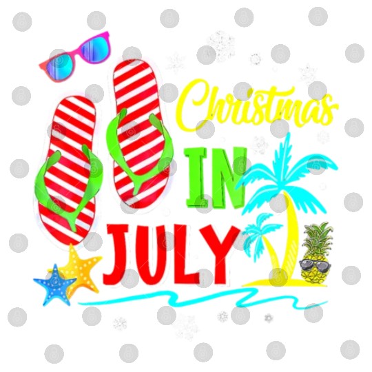 Christmas In July Flip Flops Funny Beach Summer Digital Files