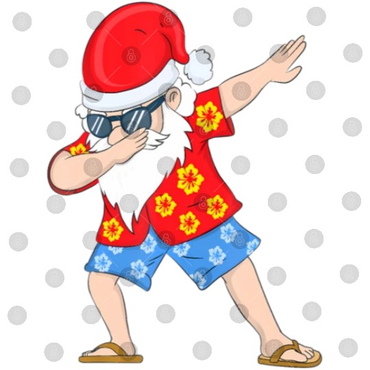 Christmas in July Santa Hawaiian Dabbing Santa Digital Files
