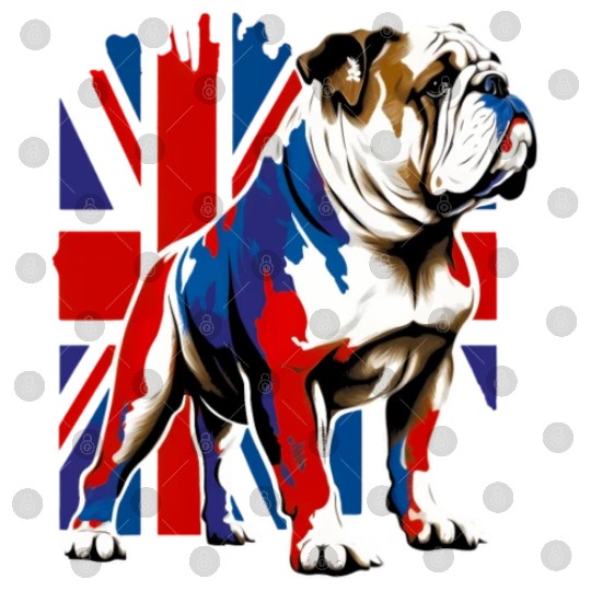 British Bulldog With Union Jack Flag King Charles Digital Files