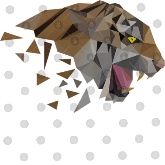 Low Poly Triangular Tiger Head Wild Animal Digital Files