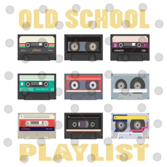 Old School Playlist Retro 80s 90s Music Party Digital Files