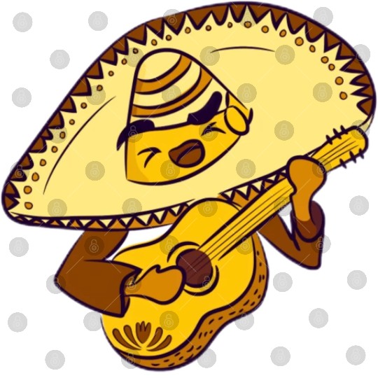 Mexican hat with guitar character Digital Files