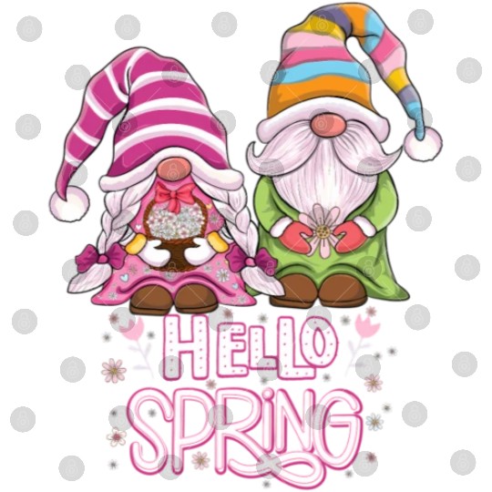 Hello Spring Floral Gnomes Daisy Flowers Spring Gn Digital Files