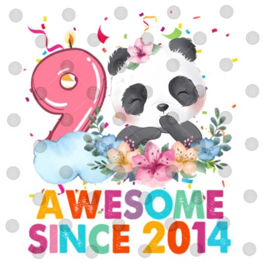 9 Year Old Awesome Since 2014 Panda 9Th Digital Files