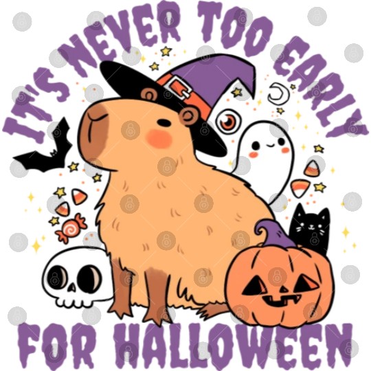 It Is Never Too Early For Halloween Cute Capybara Digital Files