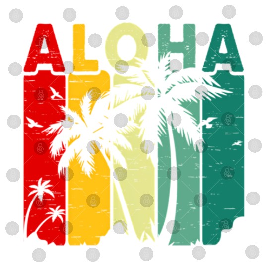 Retro Aloha Hawaii Tropical Summer Palm Tree Hawai Digital Files