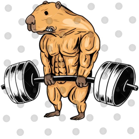 Weightlifting Capybara Bodybuilding Fitness Gym Digital Files
