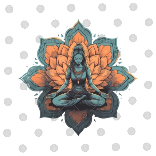 Women's Yoga Meditation Lotus Design Digital Files