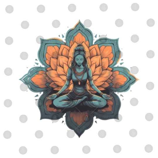 Women's Yoga Meditation Lotus Design Digital Files
