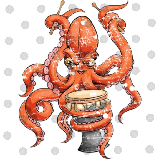 Music Lover Bongo Drums Musician Octopus Digital Files